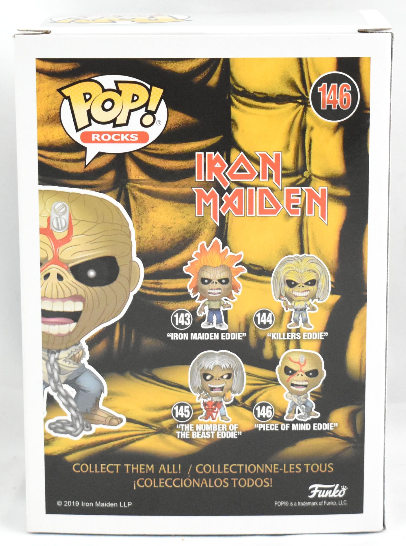 Bruce Dickinson Signed Iron Maiden Piece of Mind Eddie Funko Pop #146- Beckett W