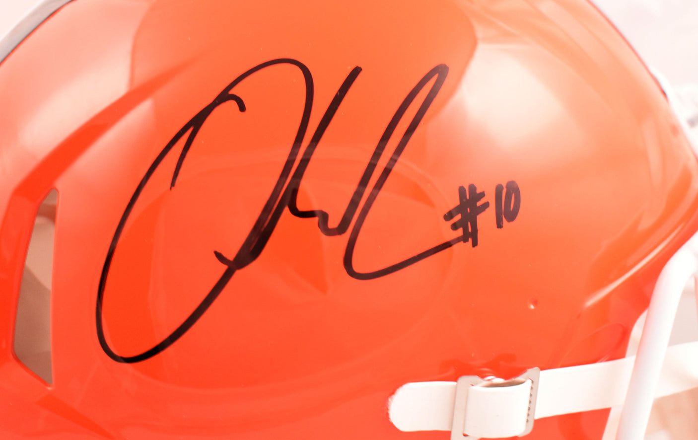 Quinshon Judkins Autographed Browns F/S Speed Authentic Helmet - Beckett W Holo