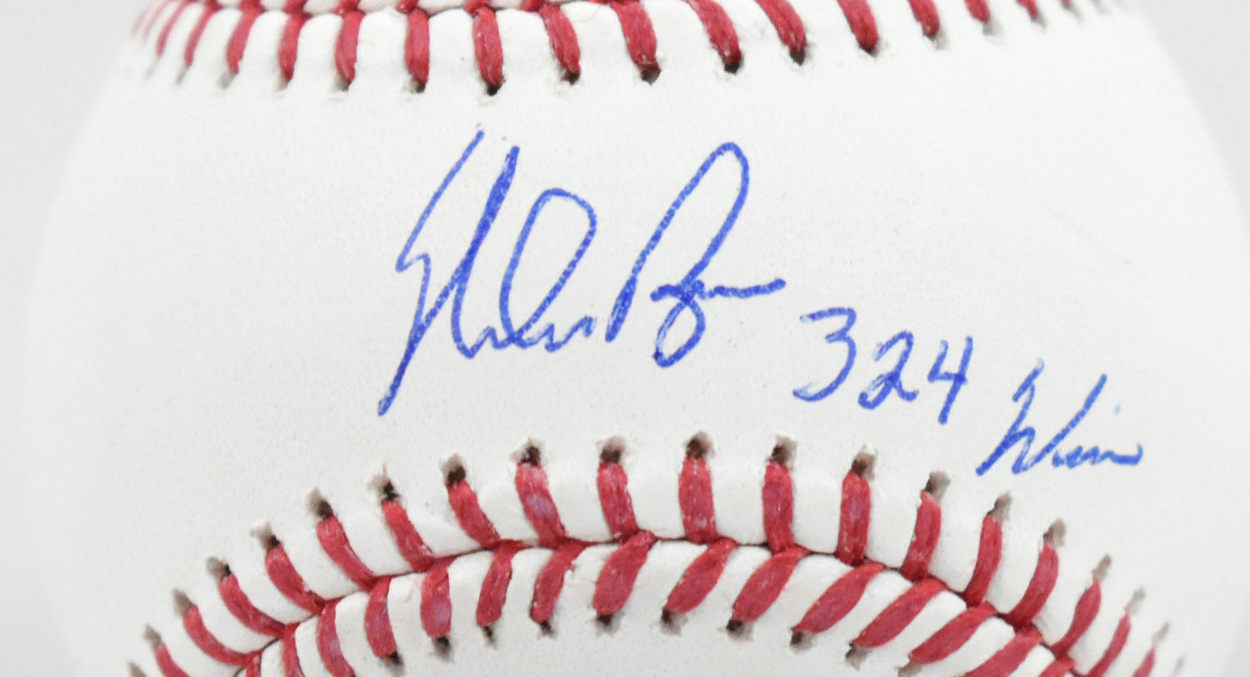 Nolan Ryan Autographed Rawlings OML Baseball w/ 324 Wins - PSA *Blue