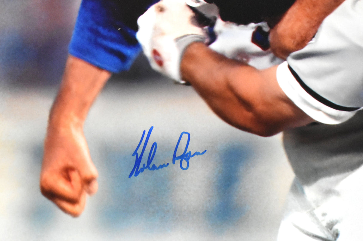 Nolan Ryan Autographed 16x20 Fight Photo - PSA *Blue
