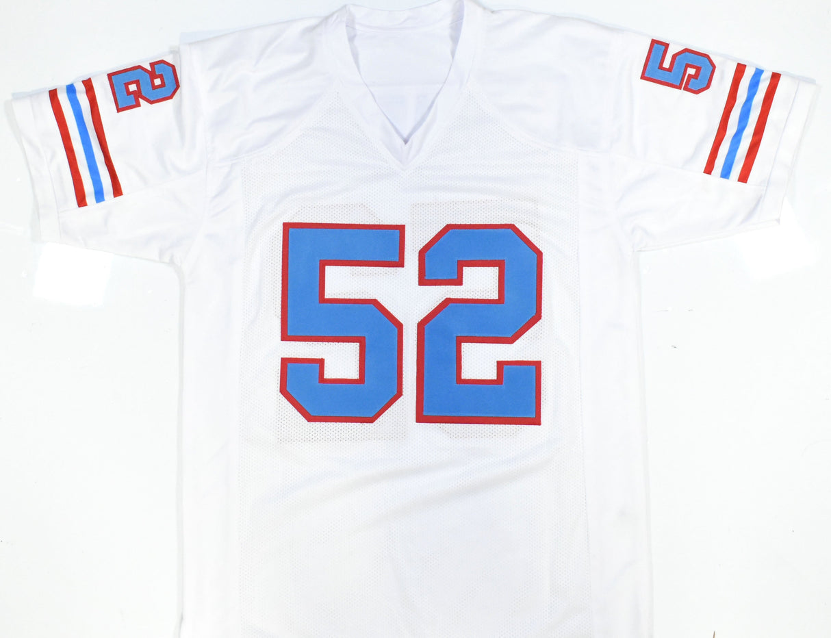 Robert Brazile Autographed White Pro Style Jersey - Prova *Black