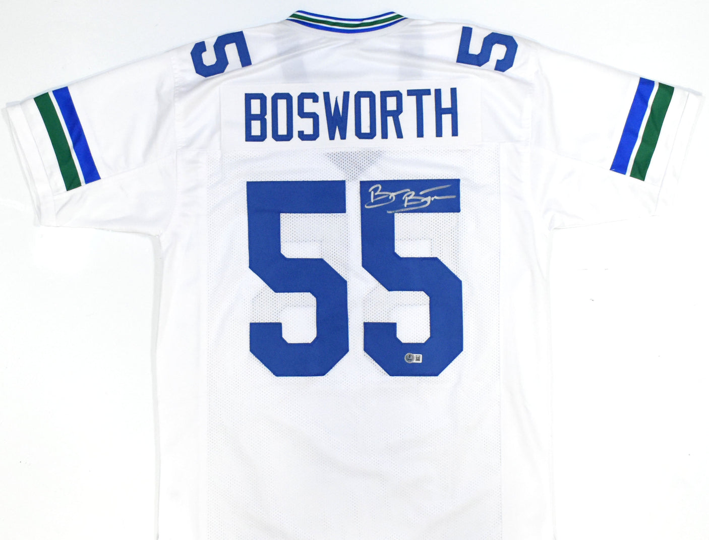 Brian Bosworth Autographed White Pro Style Jersey - Beckett W Hologram *Silver