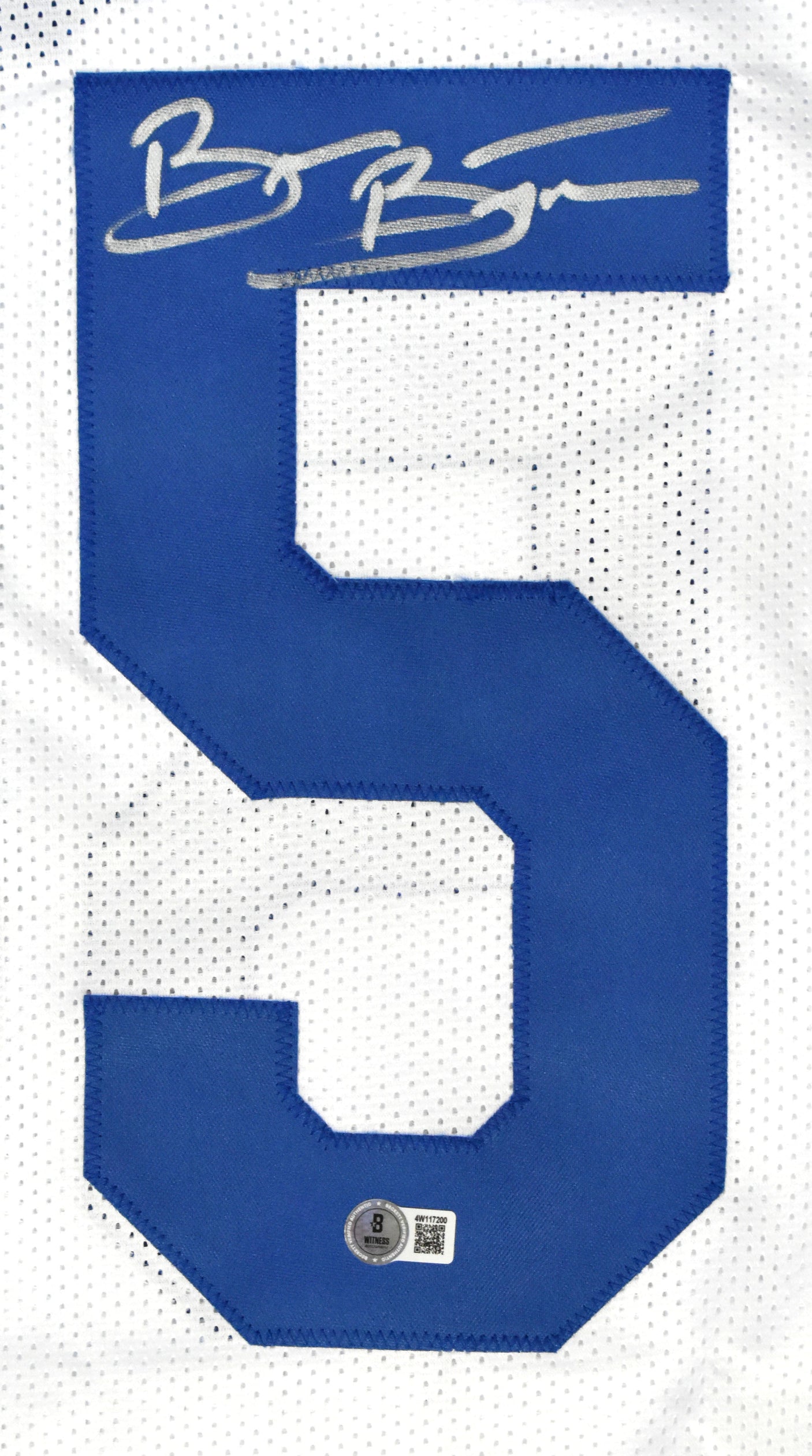 Brian Bosworth Autographed White Pro Style Jersey - Beckett W Hologram *Silver