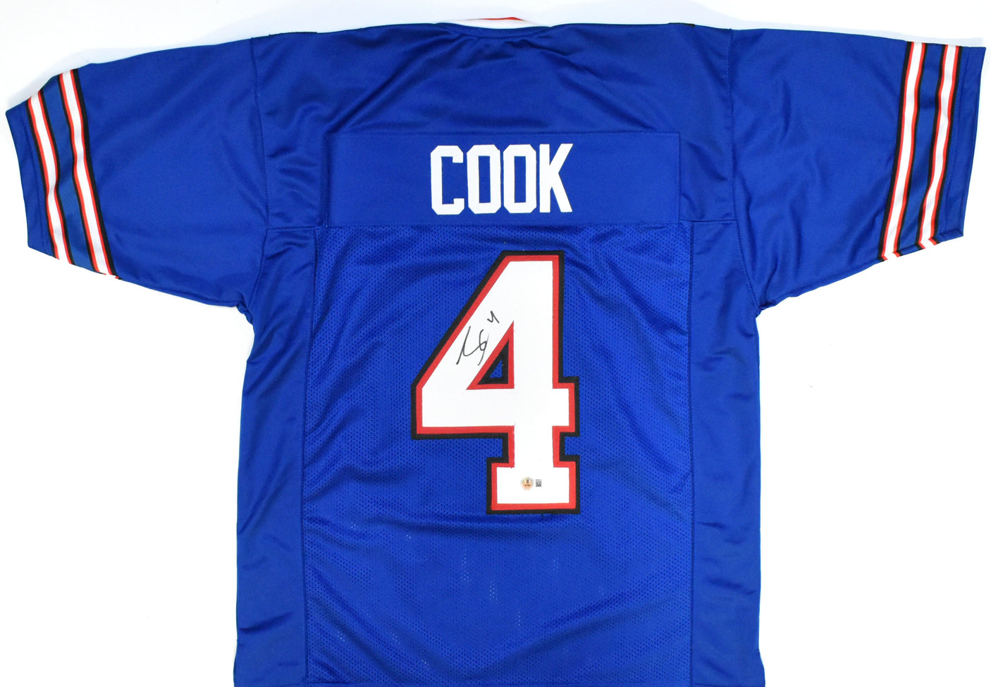 James Cook Autographed Blue Pro Style Jersey - Beckett W Hologram *Black