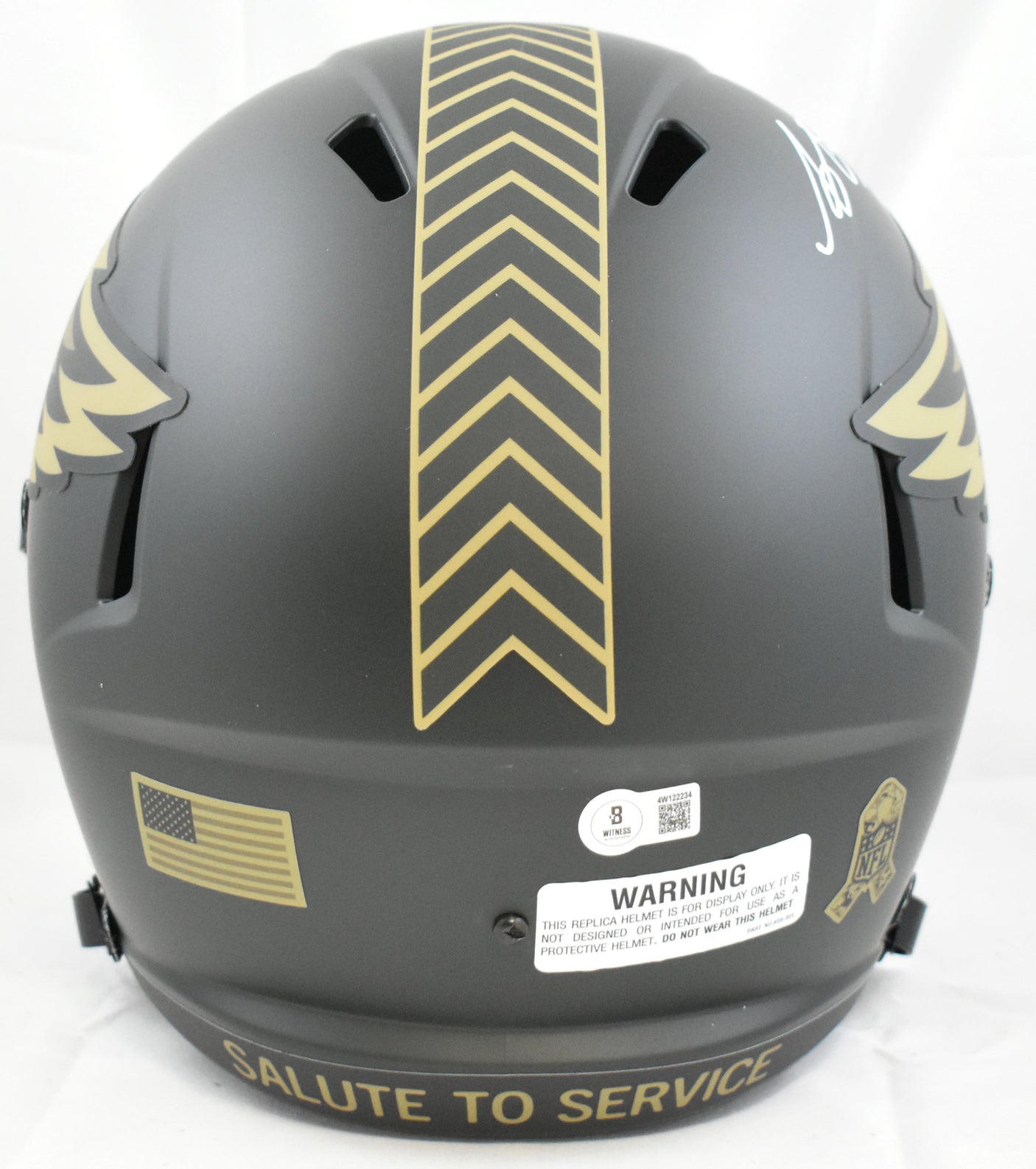 A.J. Brown Autographed Eagles F/S Salute 2025 Speed Helmet - Beckett W Hologram