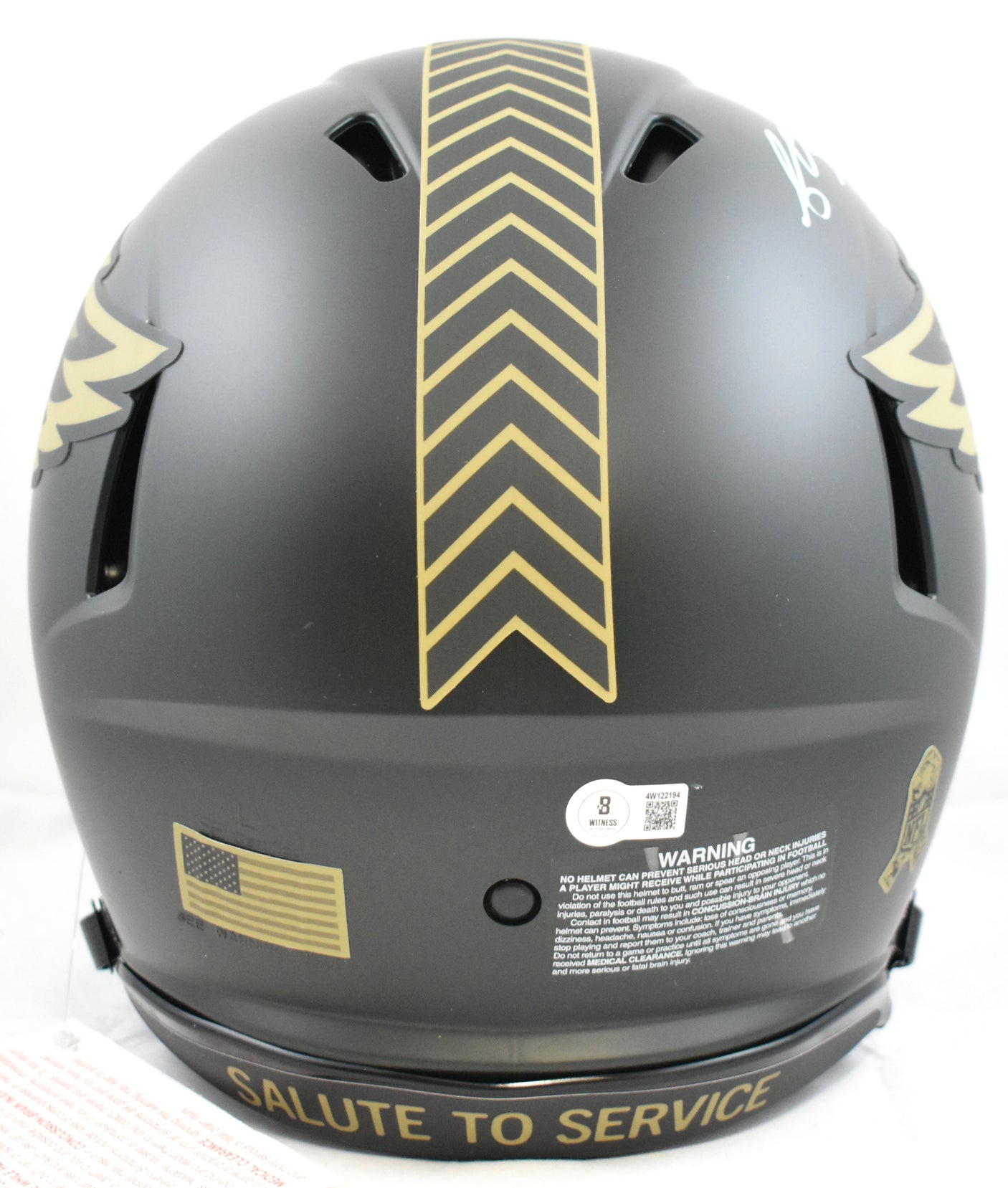 A.J. Brown Signed Eagles F/S Salute 2025 Speed Authentic Helmet - Beckett W Holo