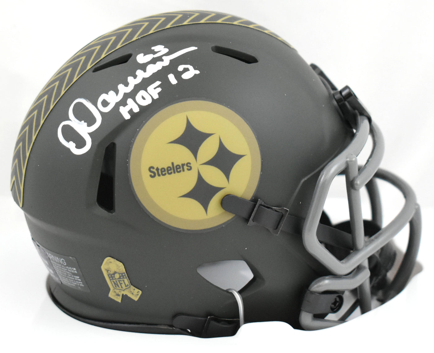 Dermontti Dawson Autographed Steelers Salute 2025 Speed Mini Helmet HOF - Prova