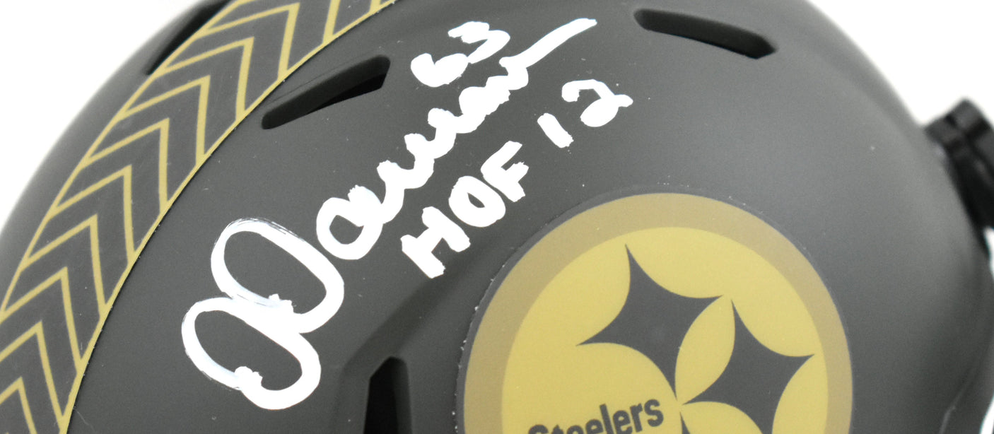 Dermontti Dawson Autographed Steelers Salute 2025 Speed Mini Helmet HOF - Prova
