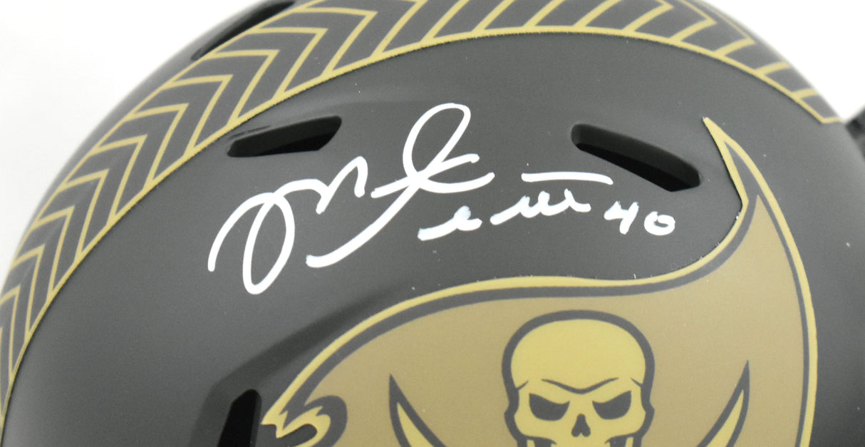 Mike Alstott Autographed Buccaneers Salute 2025 Speed Mini Helmet Beckett W Holo