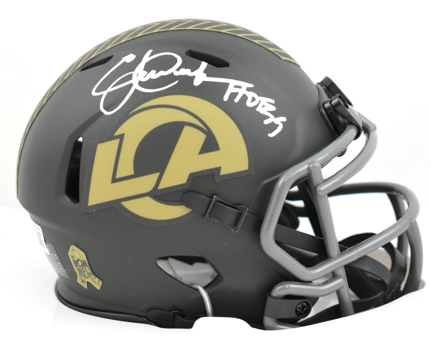 Eric Dickerson Autographed Rams Salute 2025 Speed Mini Helmet HOF Beckett W Holo