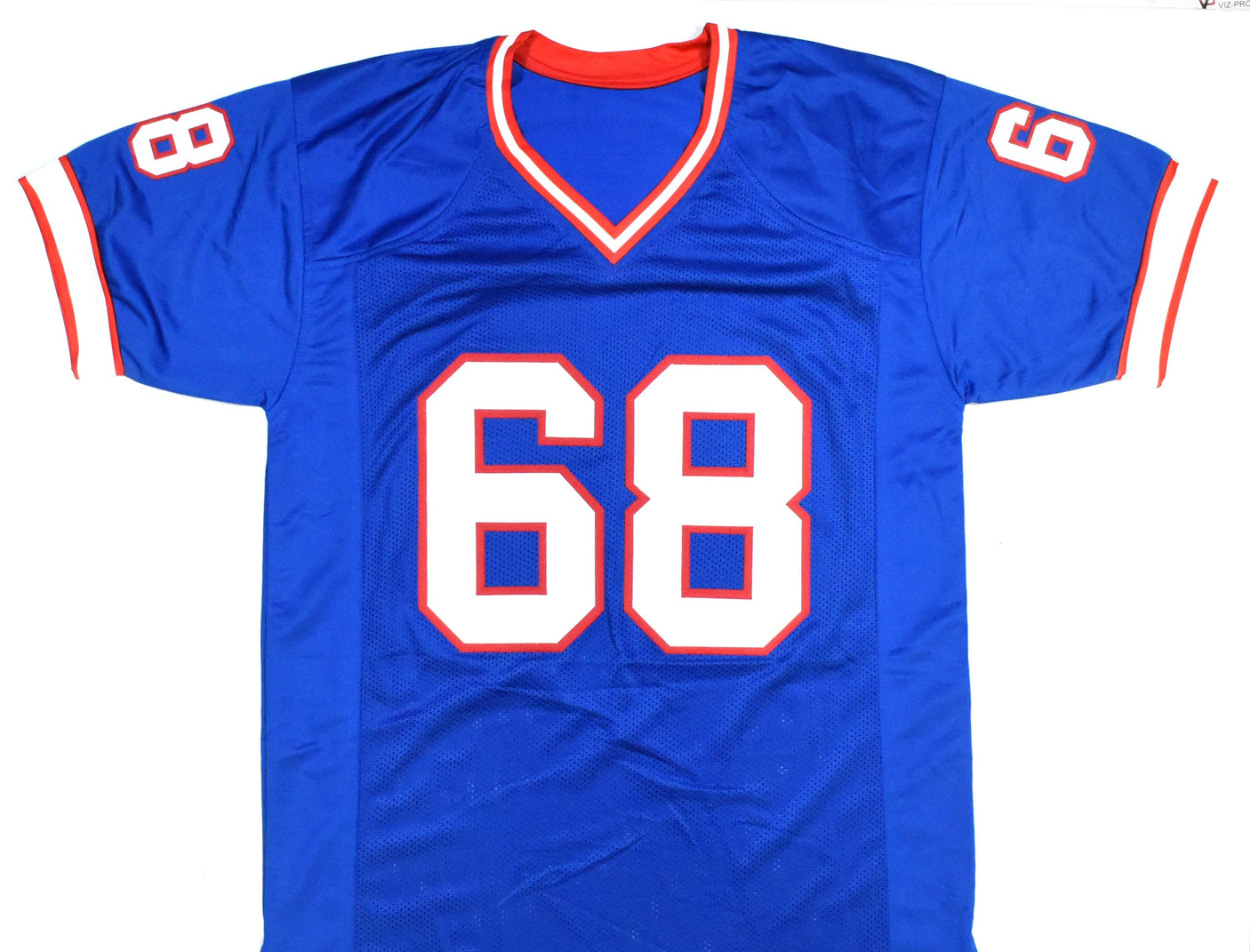 Joe DeLamielleure Autographed Blue Pro Style Jersey - Prova *Black