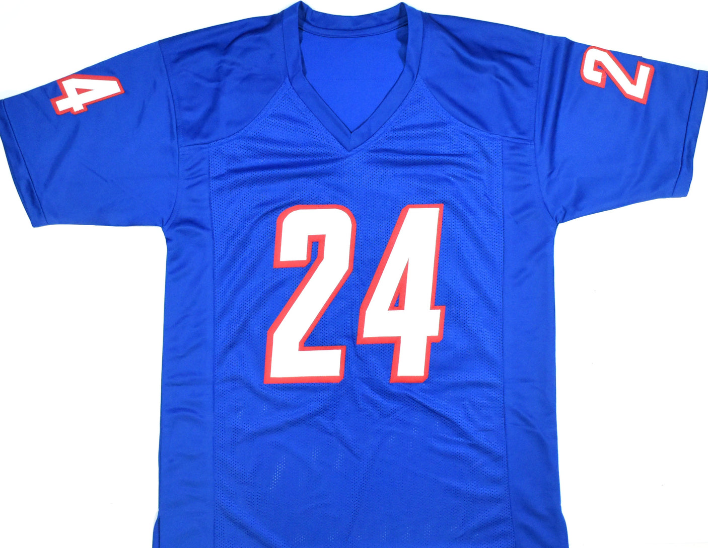 Ty Law Autographed Blue Pro Style Jersey w/ HOF - Beckett W Hologram *Black