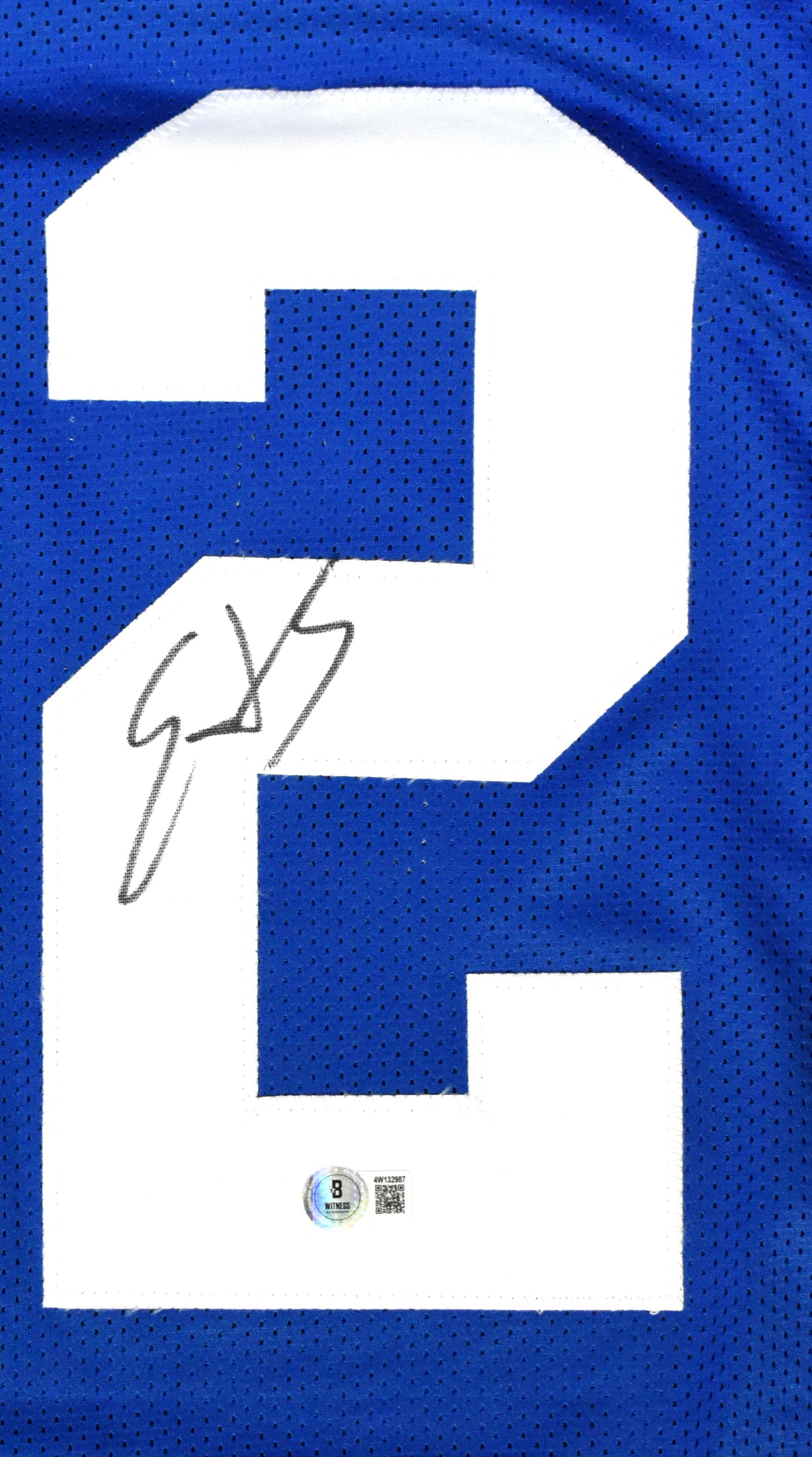 Edgerrin James Autographed Blue Pro Style Jersey - Beckett W Hologram *Black