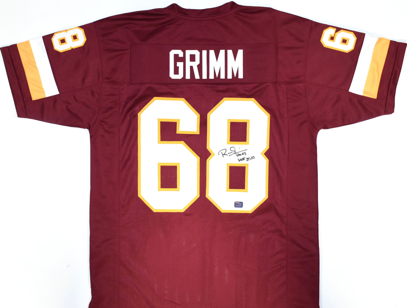 Russ Grimm Autographed Burgandy Pro Style Jersey w/HOF - Prova *Black