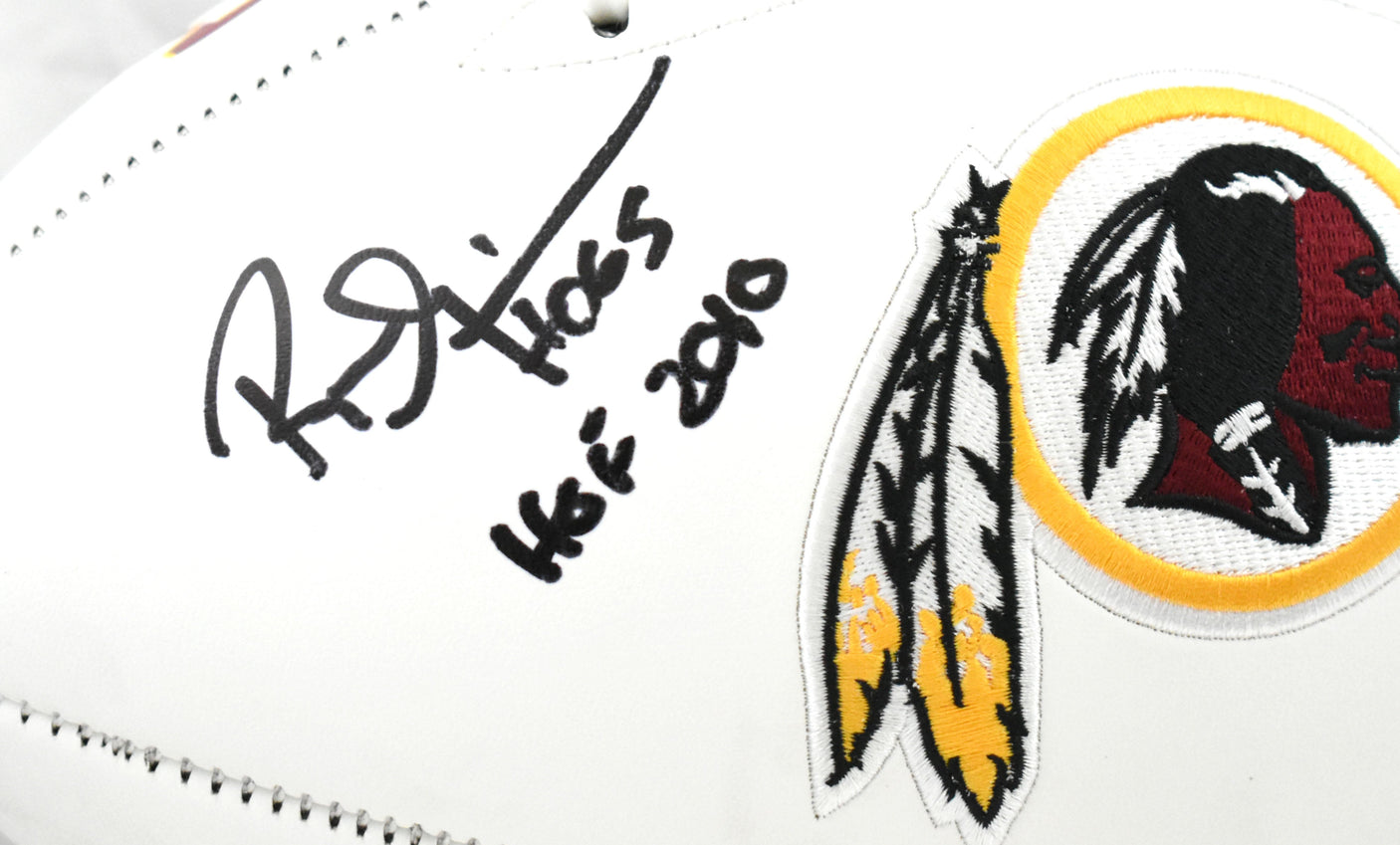 Russ Grimm Autographed Washington Redskins Logo Football w/HOF - Prova *Black