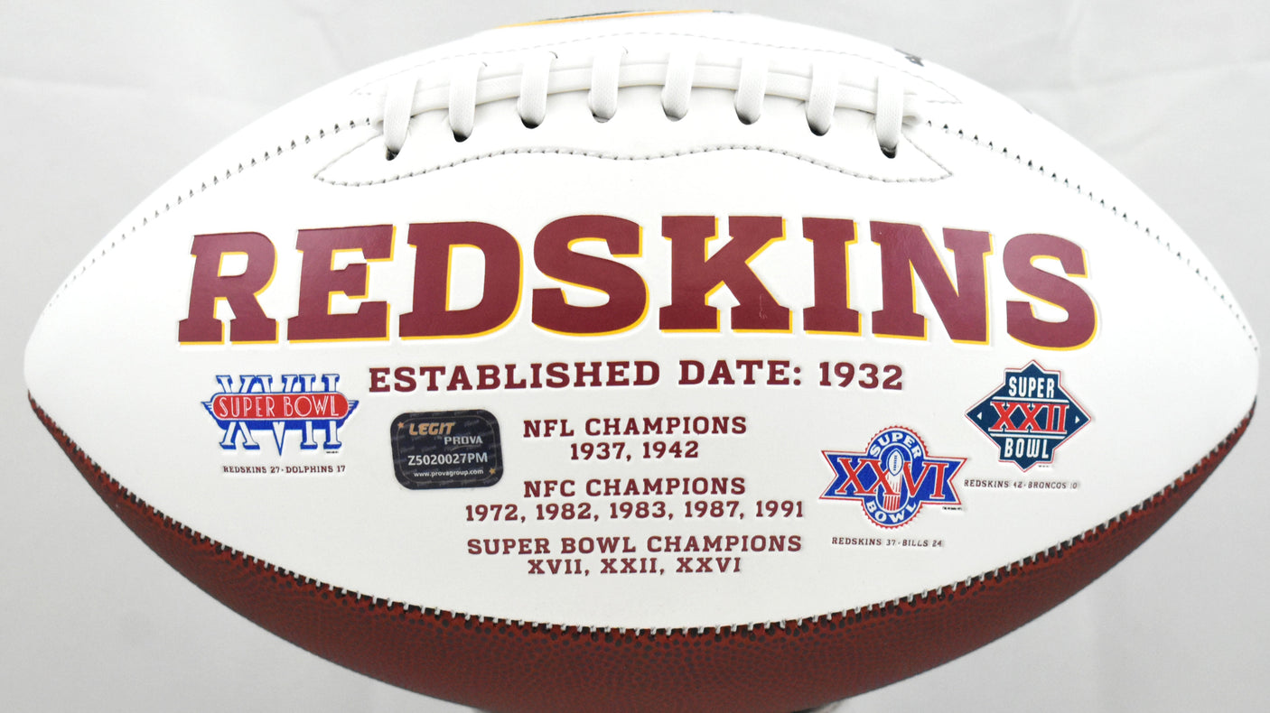 Joe Jacoby Autographed Washington Redskins Logo Football - Prova *Black