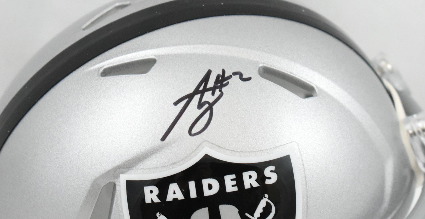 Ashton Jeanty Autographed Las Vegas Raiders Speed Mini Helmet - Beckett W Holo