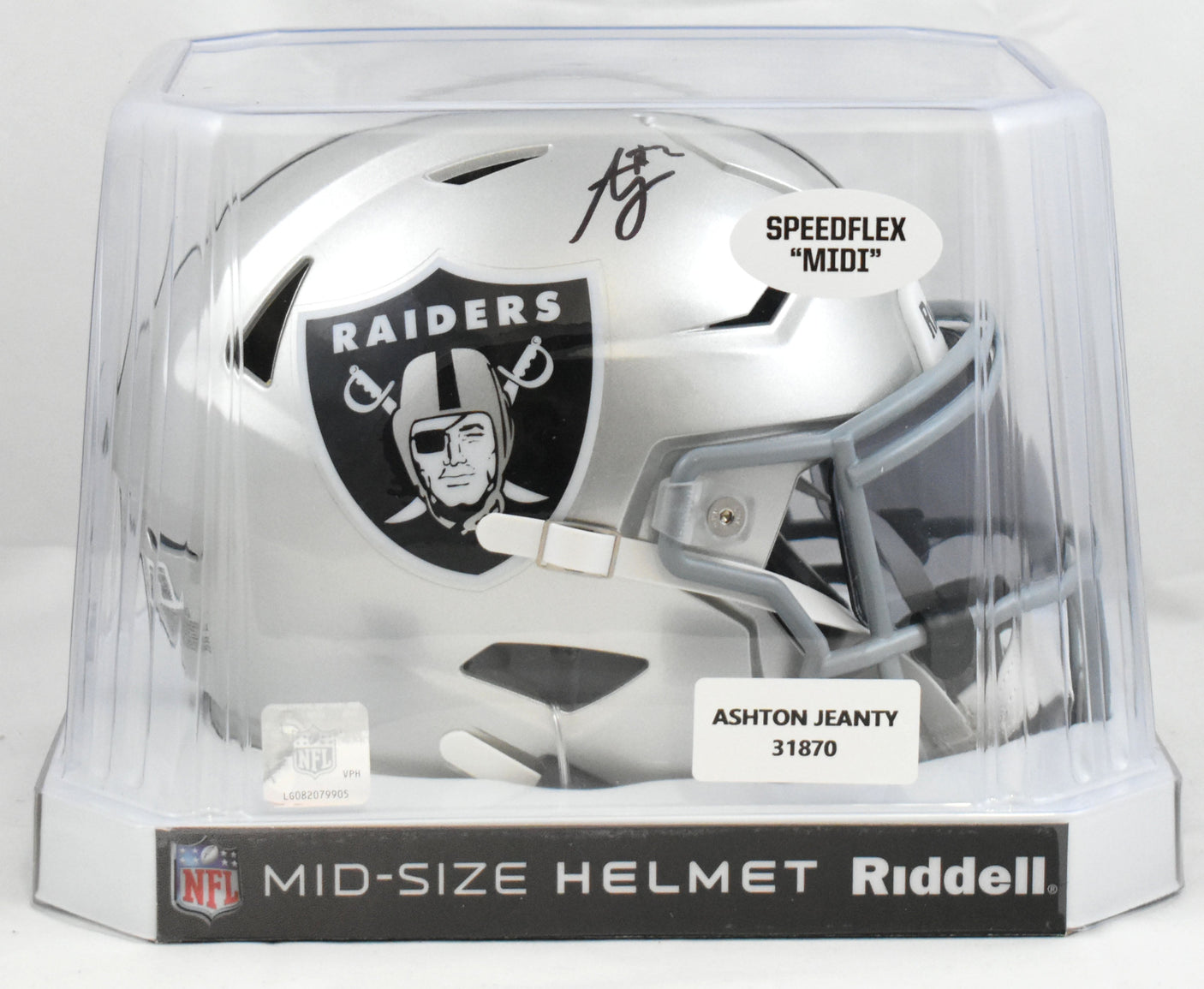 Ashton Jeanty Autographed Raiders Mid-Size SpeedFlex Helmet - Beckett W Hologram