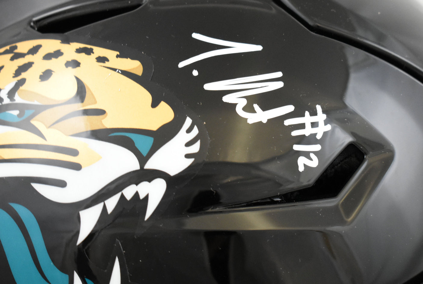 Travis Hunter Autographed Jacksonville Jaguars F/S SpeedFlex Helmet- Beckett W