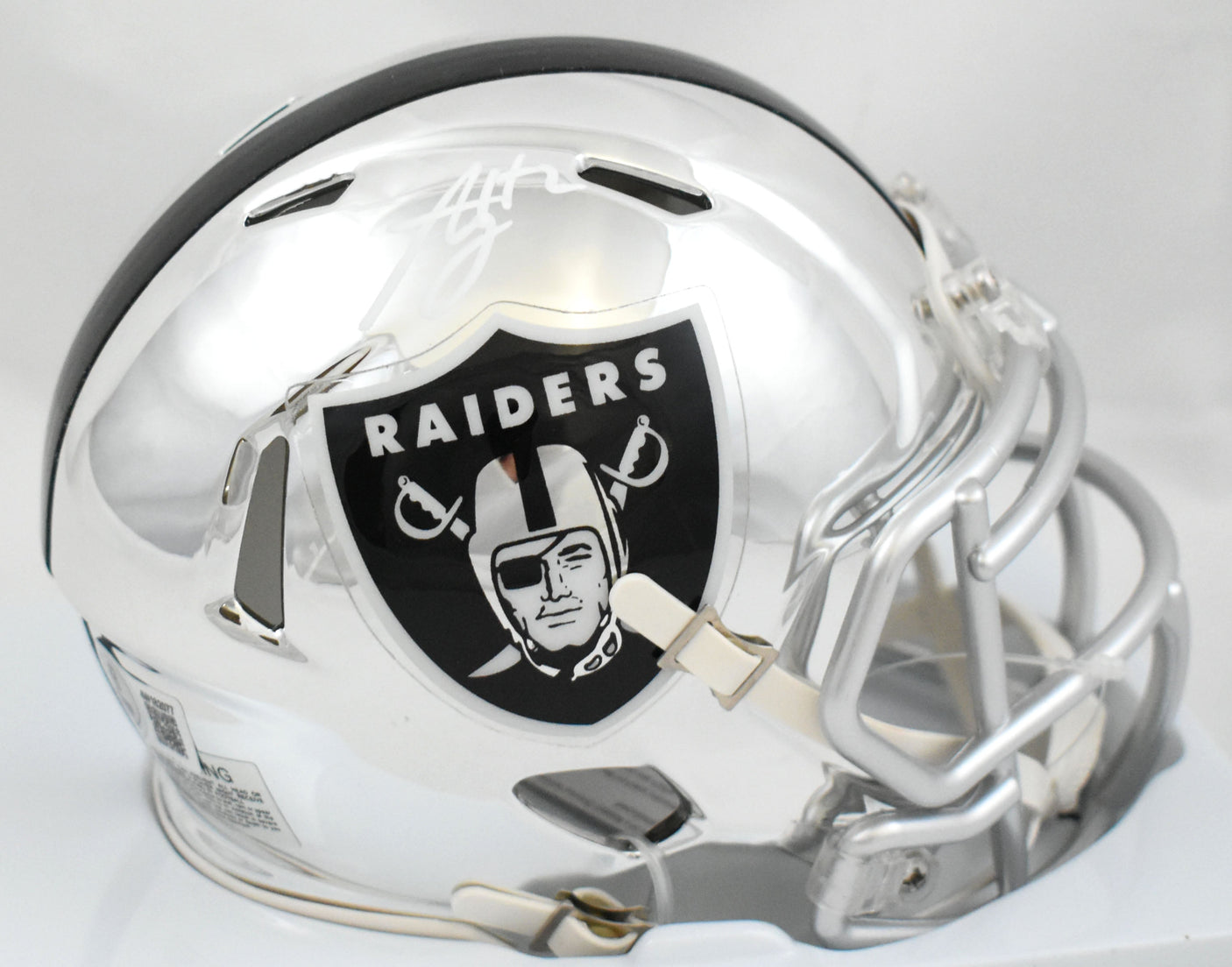 Ashton Jeanty Autographed Las Vegas Raiders Chrome Speed Mini Helmet - Beckett W