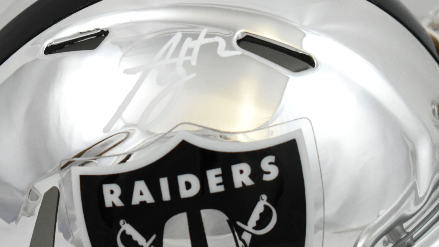 Ashton Jeanty Autographed Las Vegas Raiders Chrome Speed Mini Helmet - Beckett W