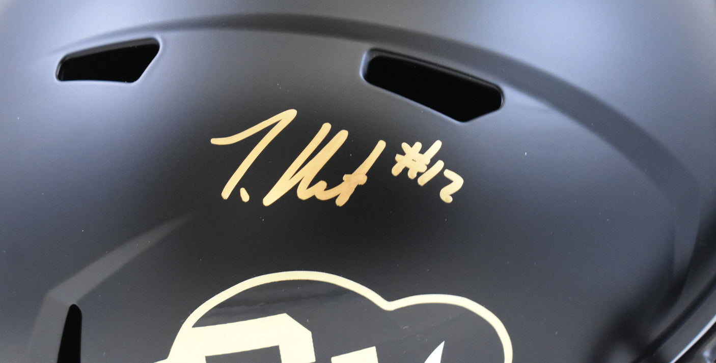 Travis Hunter Signed Colorado Buffaloes F/S Black Speed Helmet- Beckett W Holo