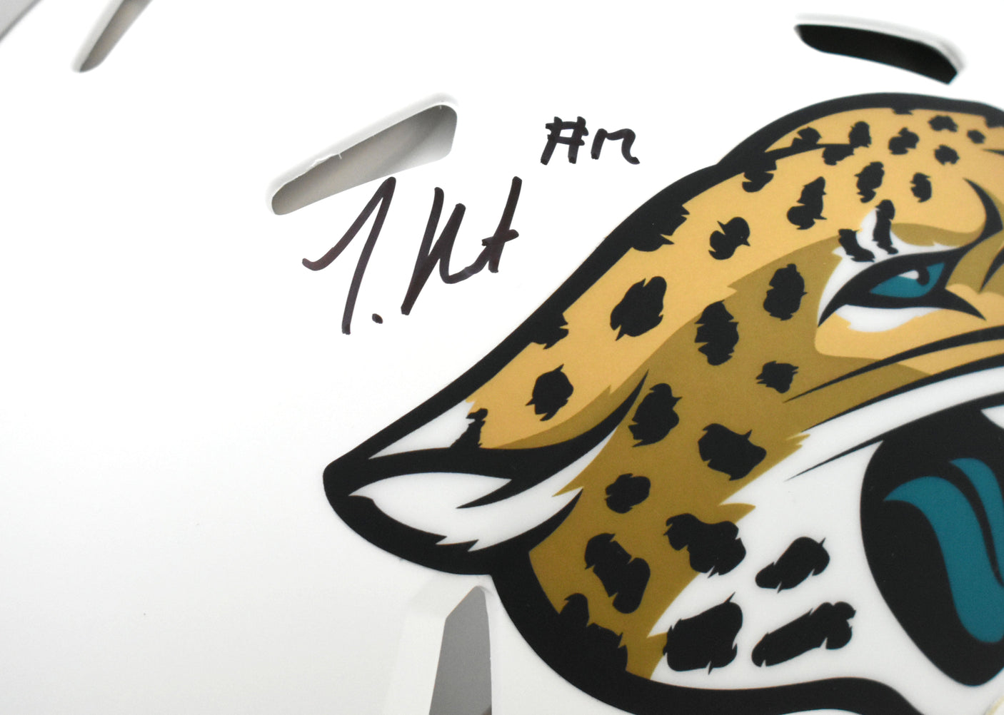Travis Hunter Autographed Jaguars F/S Alt Speed Authentic Helmet- Beckett W Holo