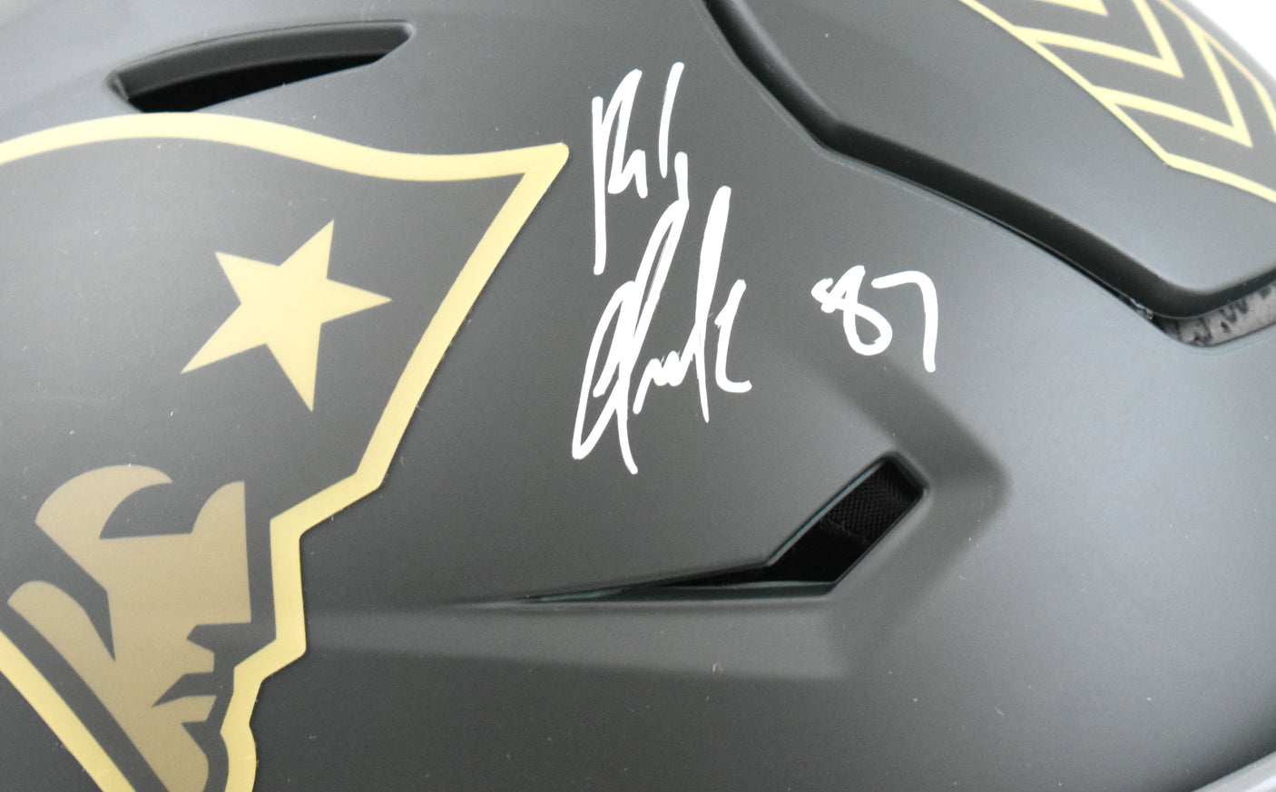 Rob Gronkowski Signed Patriots F/S Salute 2025 SpeedFlex Helmet- Beckett W Holo