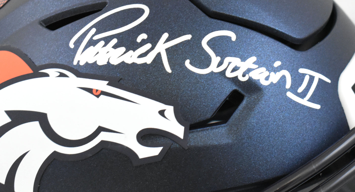 Patrick Surtain II Autographed Broncos Mid-Size SpeedFlex Helmet- Beckett W Holo