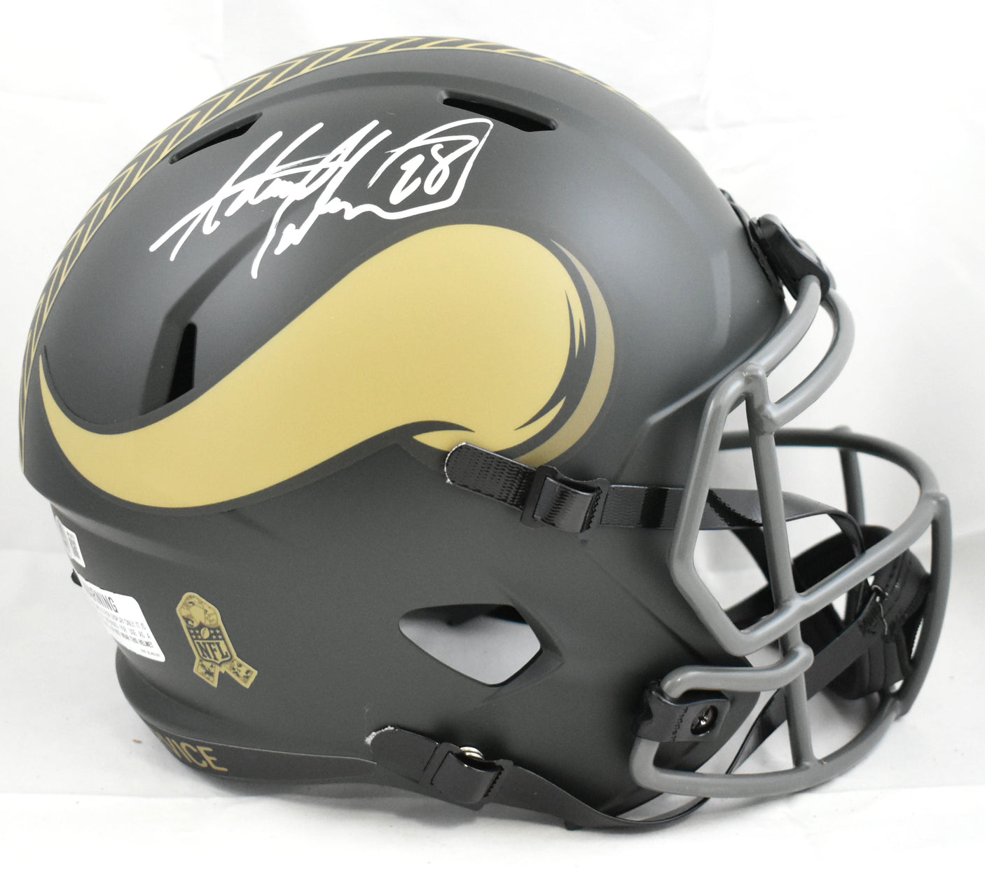 Adrian Peterson Signed Minnesota Vikings F/S Salute 25 Speed Helmet - Beckett W