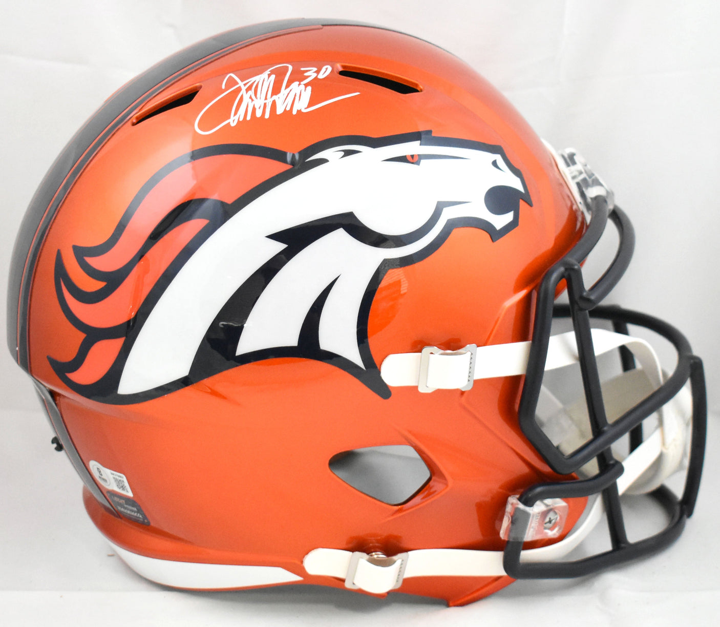 Terrell Davis Signed Denver Broncos F/S Flash Speed Helmet - Beckett W Hologram
