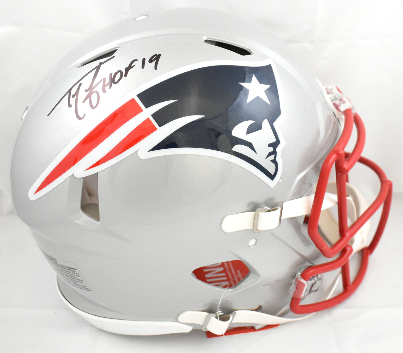 Ty Law Signed New England Patriots F/S Speed Authentic Helmet HOF Beckett W Holo