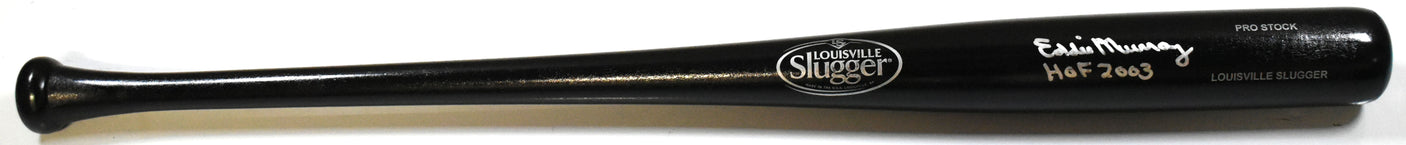 Eddie Murray Signed Black Louisville Slugger Pro Baseball Bat- Beckett W Holo