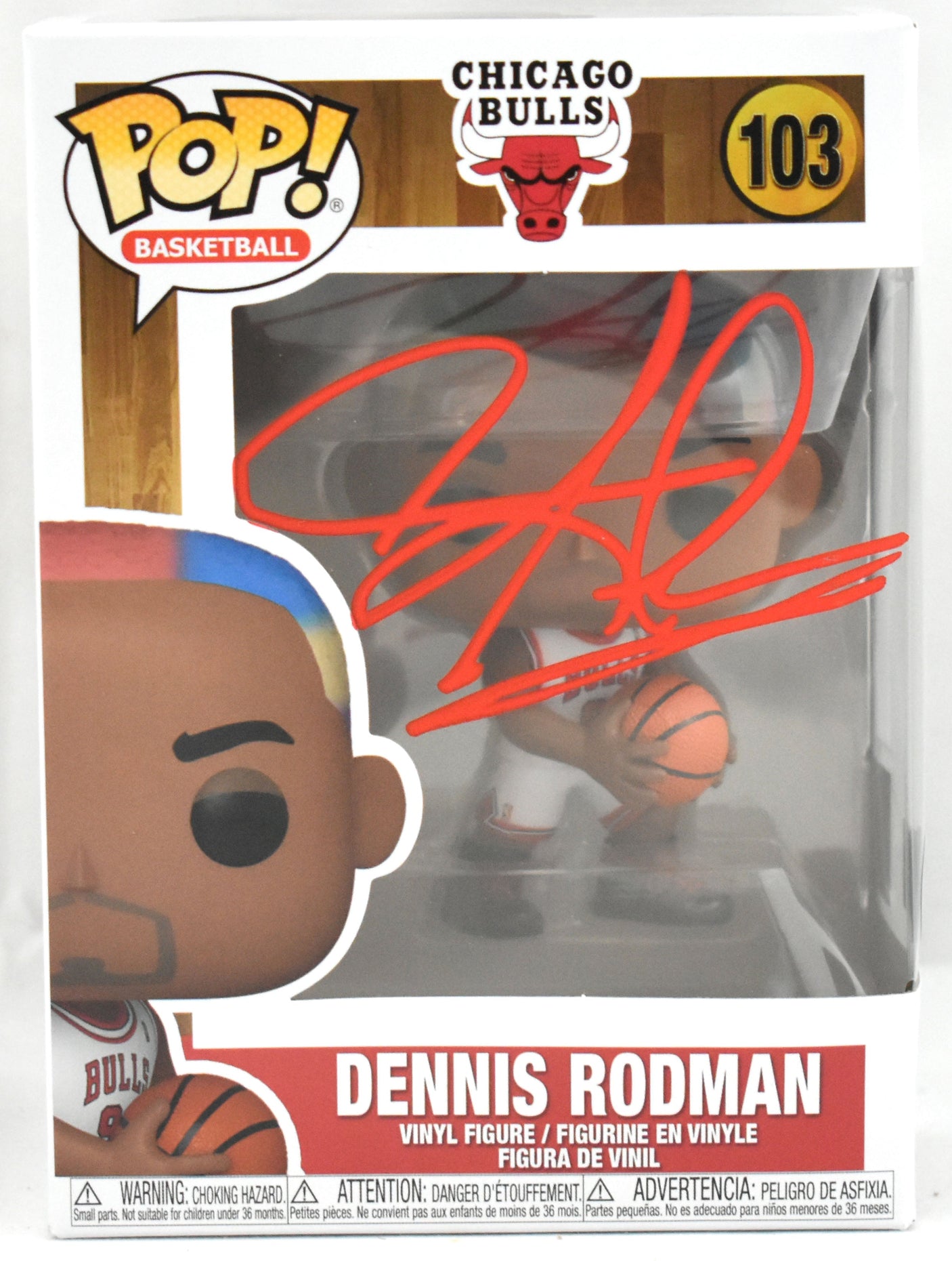 Dennis Rodman Autographed Chicago Bulls Funko Pop #103 - Beckett W Hologram