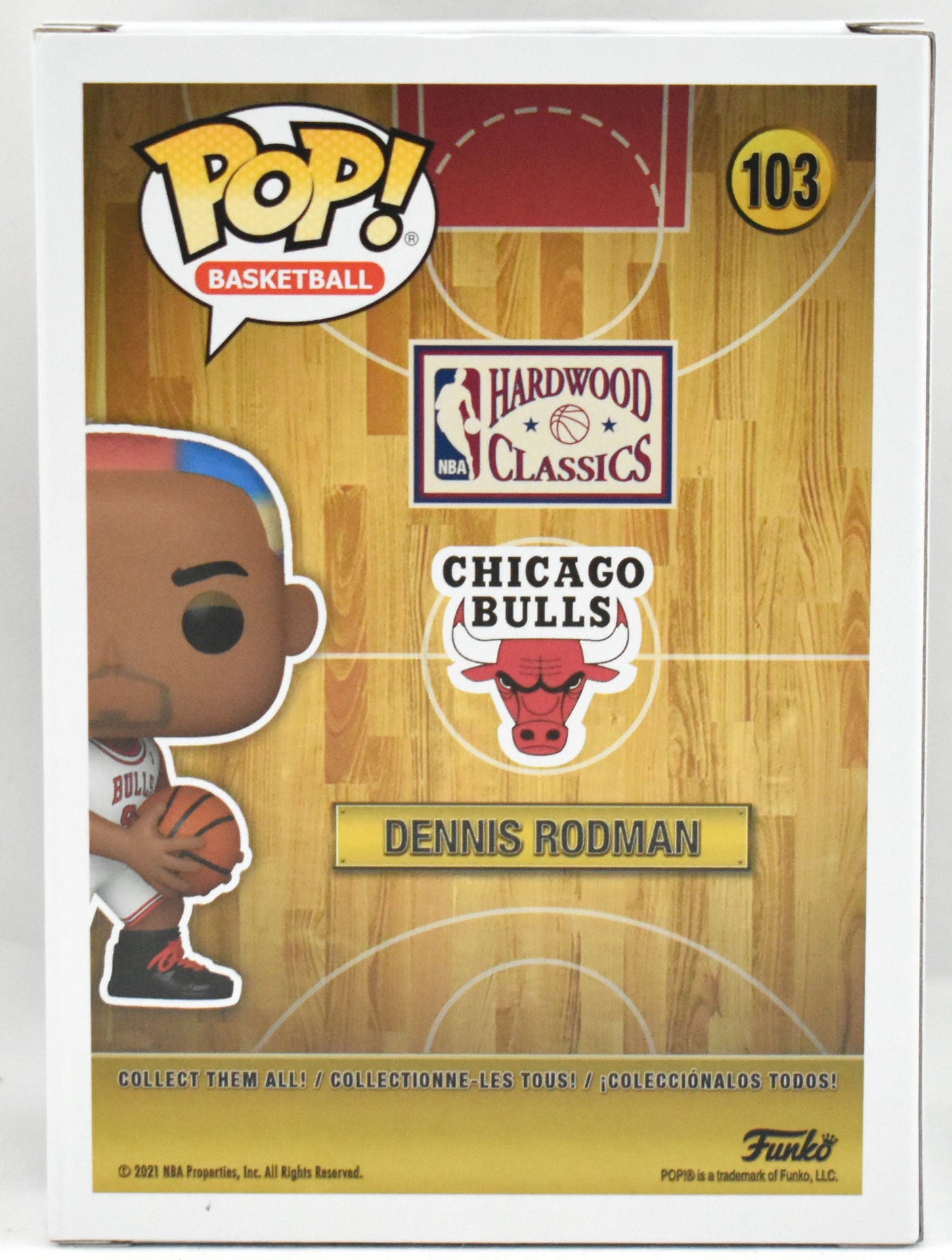 Dennis Rodman Autographed Chicago Bulls Funko Pop #103 - Beckett W Hologram