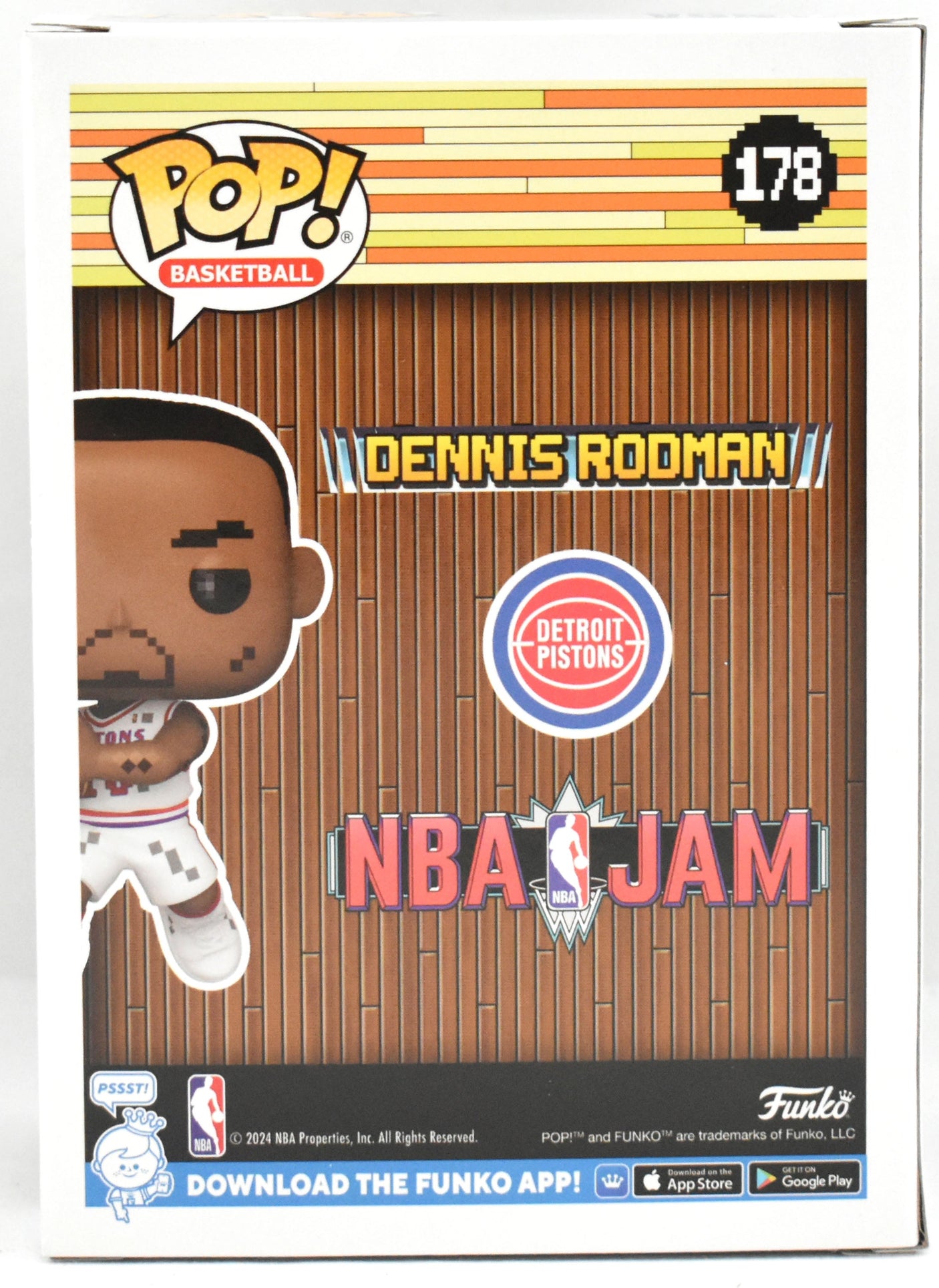 Dennis Rodman Autographed Detroit Pistons Funko Pop #178 - Beckett W Holo *Red