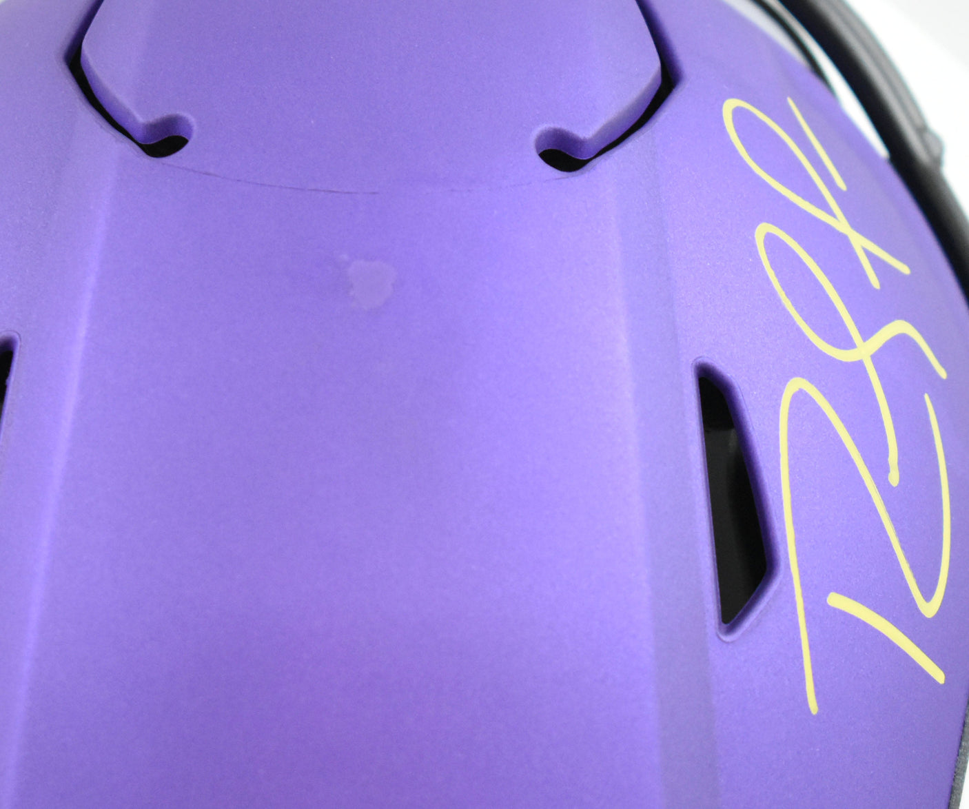 Randy Moss Autographed Vikings Mid-Size SpeedFlex Helmet - Beckett W *Damage