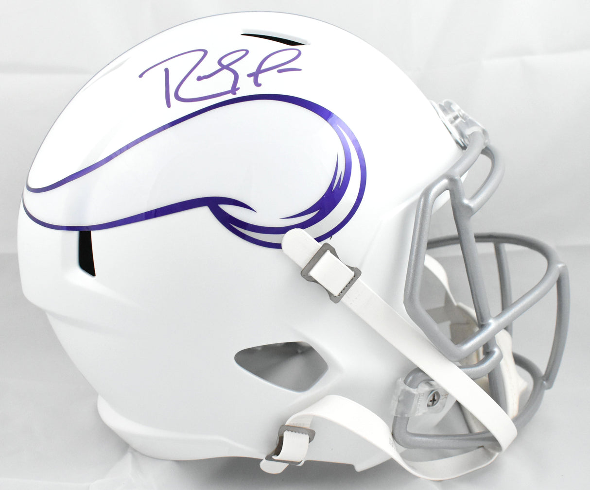 Randy Moss Autographed Vikings F/S Alt 2024 Speed Helmet -Beckett W Holo *Purple