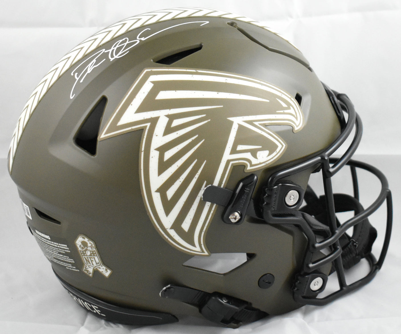 Deion Sanders Autographed Atlanta Falcons F/S Salute SpeedFlex Helmet- Beckett W