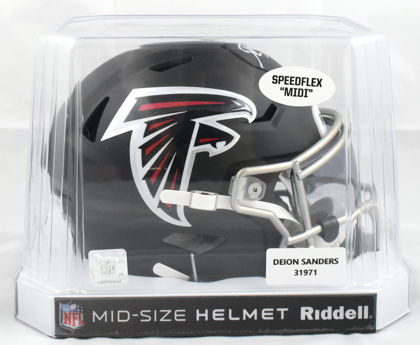 Deion Sanders Signed Atlanta Falcons Mid-Size SpeedFlex Helmet - Beckett W Holo