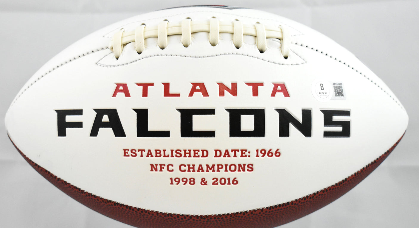 Deion Sanders Signed Atlanta Falcons Logo Football Prime Time - Beckett W Holo