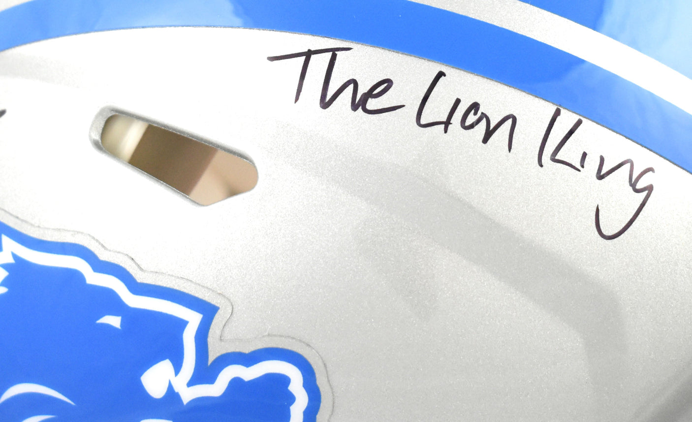 Barry Sanders Signed Detroit Lions F/S Speed Authentic Helmet 2 Ins - Beckett W