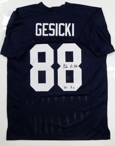 Mike Gesicki Autographed Navy College Style Jersey w/ We Are -JSA W Auth *R8