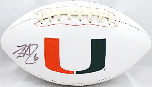 Lamar Miller Autographed Miami Hurricanes Logo Football- JSA Witnessed Auth