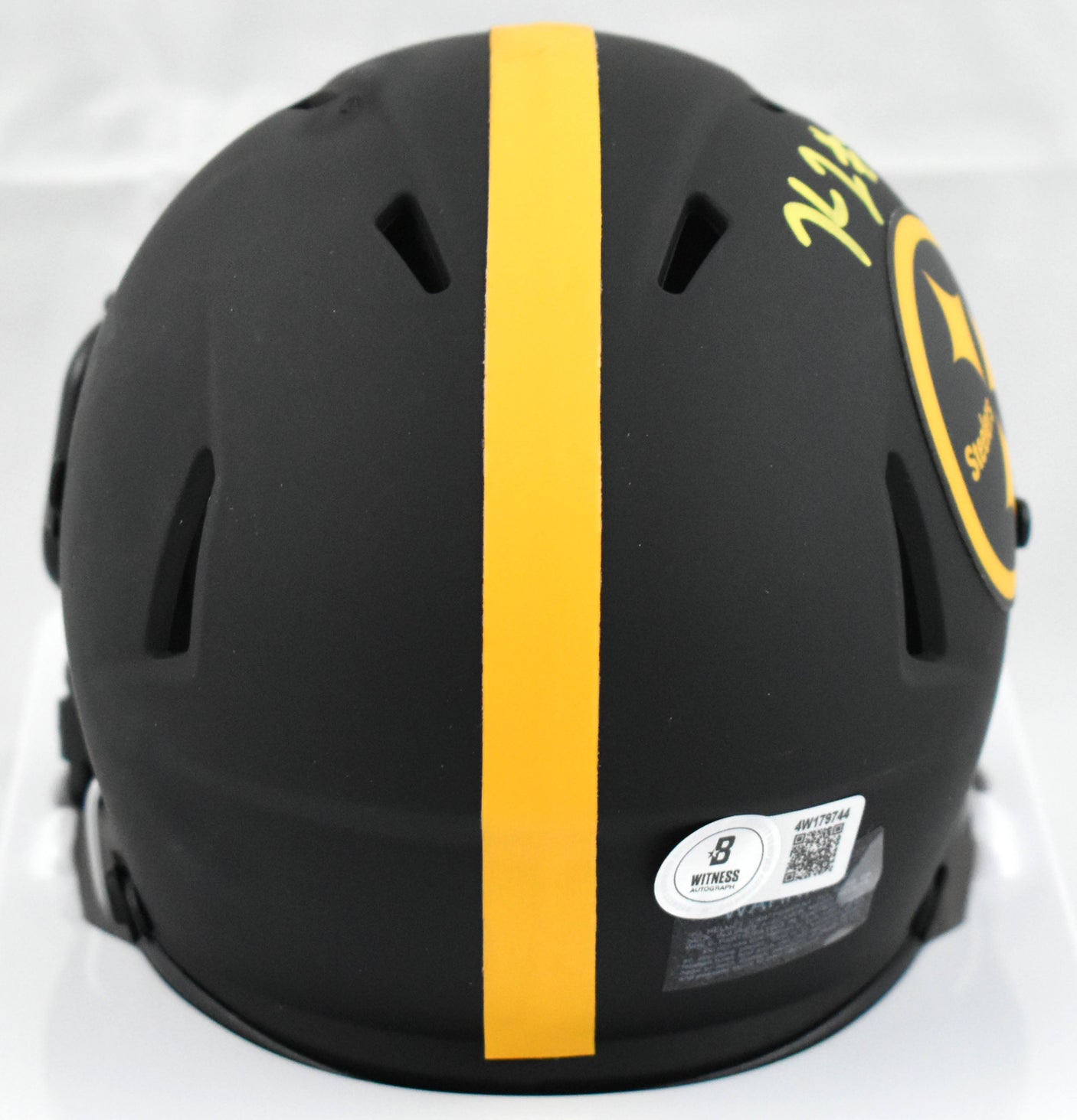 Kaleb Johnson Autographed Steelers Eclipse Speed Mini Helmet - Beckett W Holo