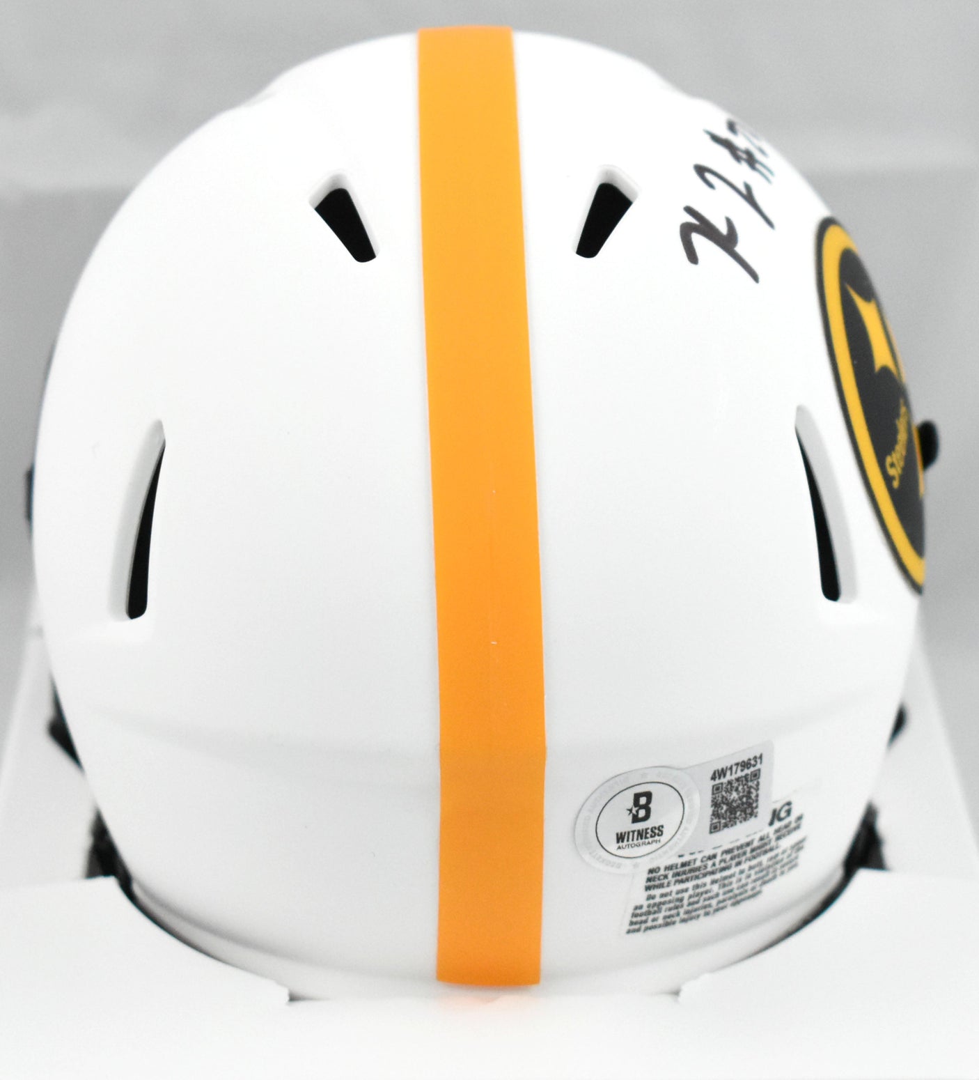 Kaleb Johnson Autographed Steelers Lunar Speed Mini Helmet - Beckett W Hologram