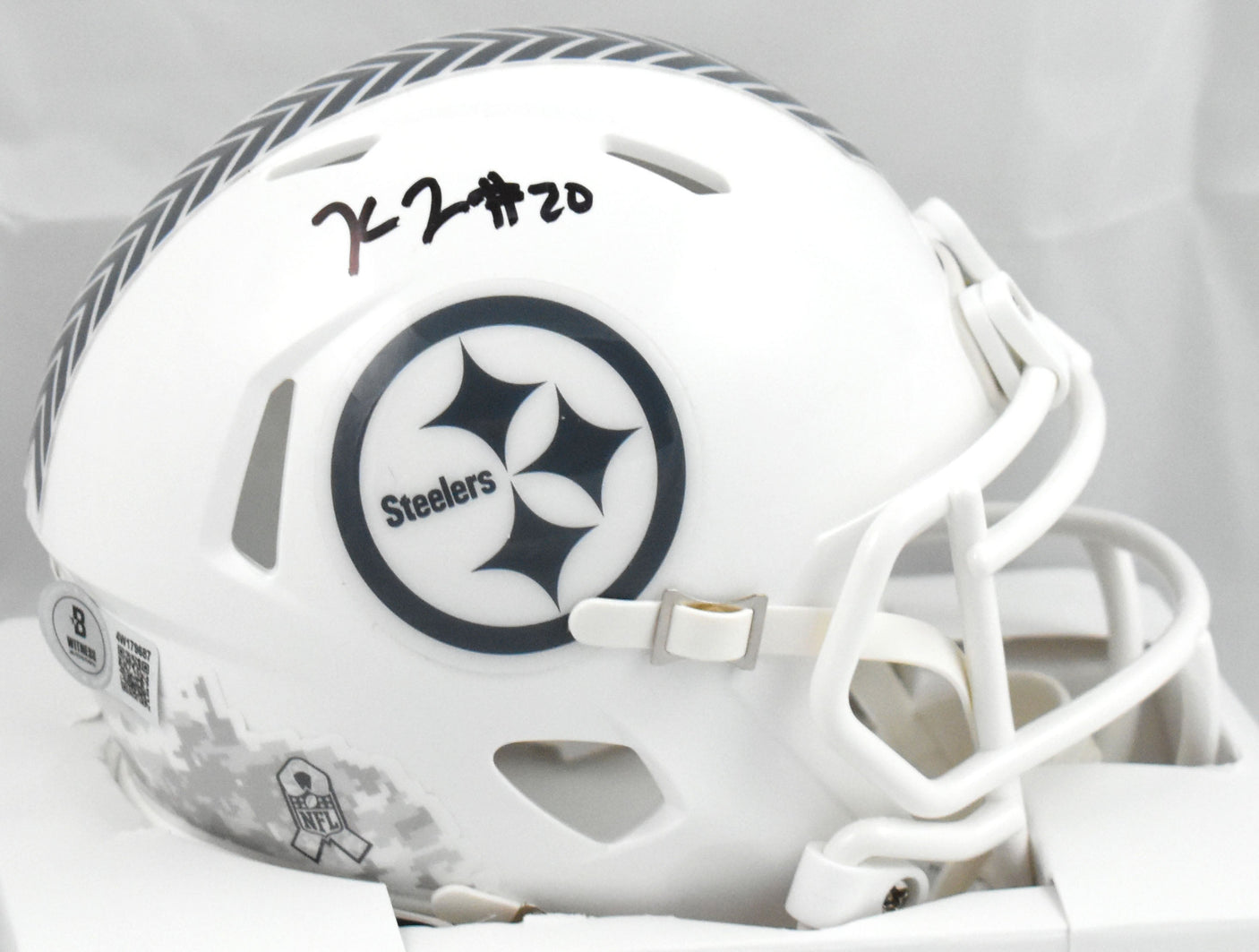 Kaleb Johnson Autographed Steelers Salute Speed Mini Helmet - Beckett W Hologram