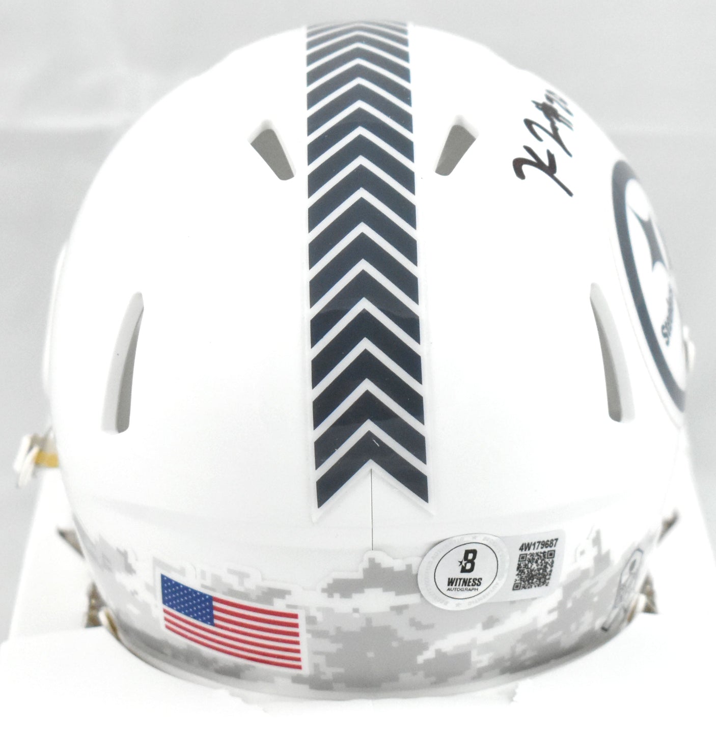 Kaleb Johnson Autographed Steelers Salute Speed Mini Helmet - Beckett W Hologram