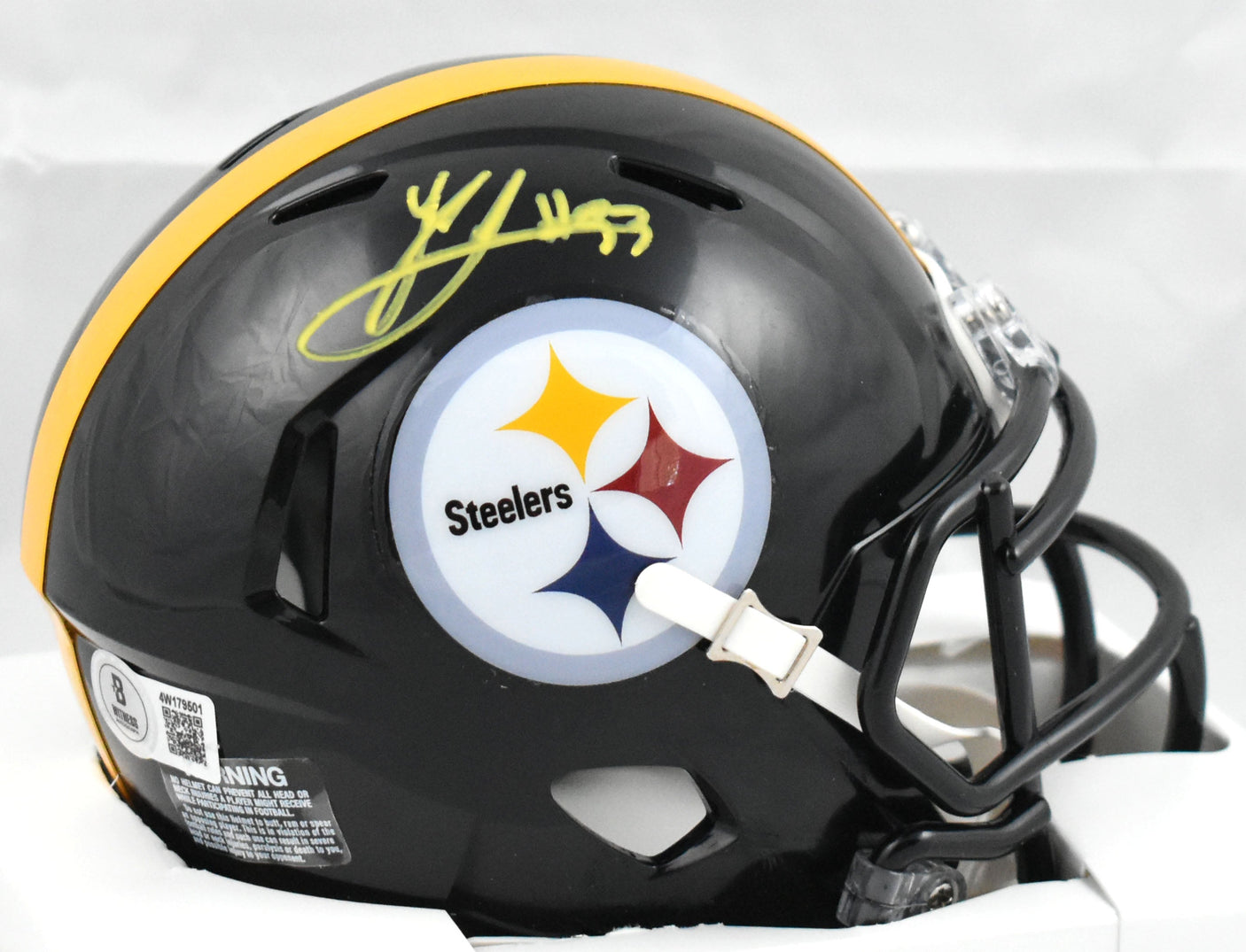 Jack Sawyer Signed Steelers Speed Mini Helmet - Beckett W Holo *yellow Bleeding