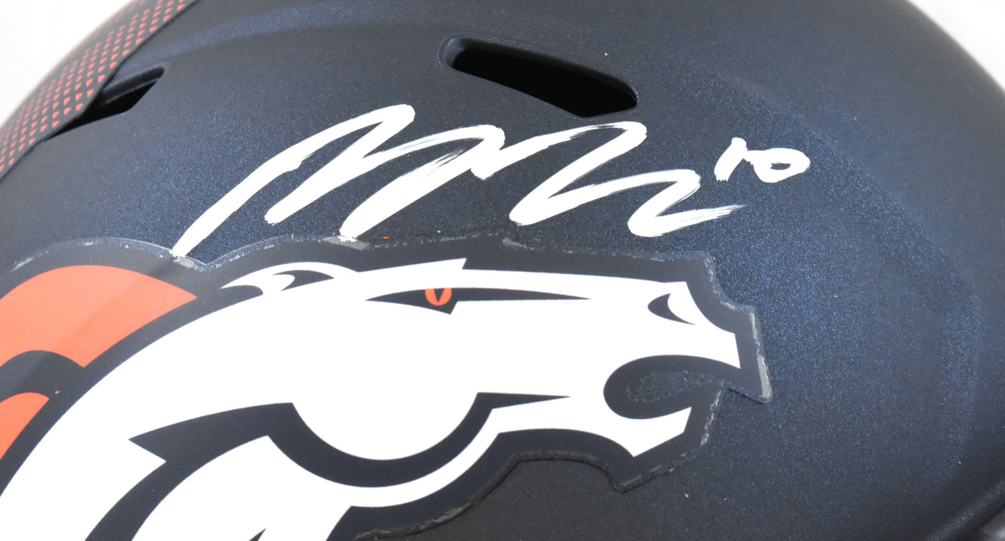 Bo Nix Autographed Denver Broncos F/S Speed Helmet - Beckett W Hologram *White